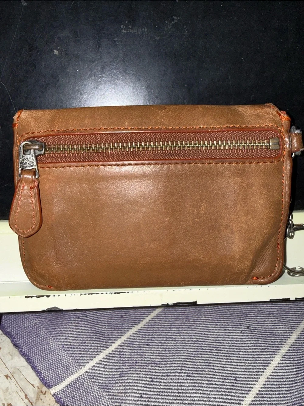 Vintage Coach Compact Leather Key Pouch in Brown